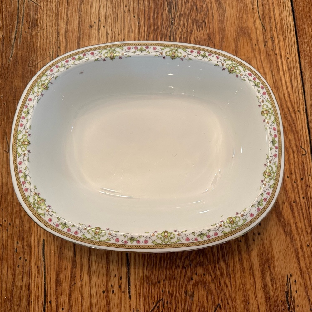 Limoges Stamped T&V Floral Oval Serving Bowl